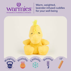 Warmies Woodstock heated plush toy helps calm and relax after a long day.