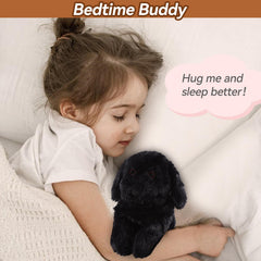 WarmPal Black Lab soft plush texture for comforting nighttime snuggles.