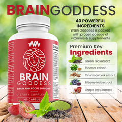 Brain Goddess bottle on a shelf for everyday focus and memory support
