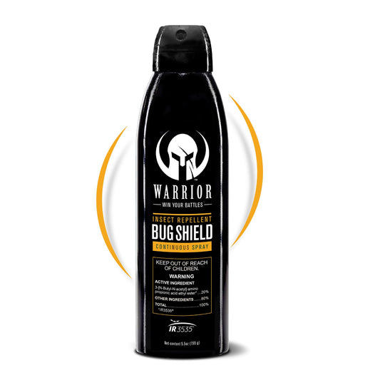 Warrior Bug Shield spray demonstrates continuous action for easy coverage during outdoor activities
