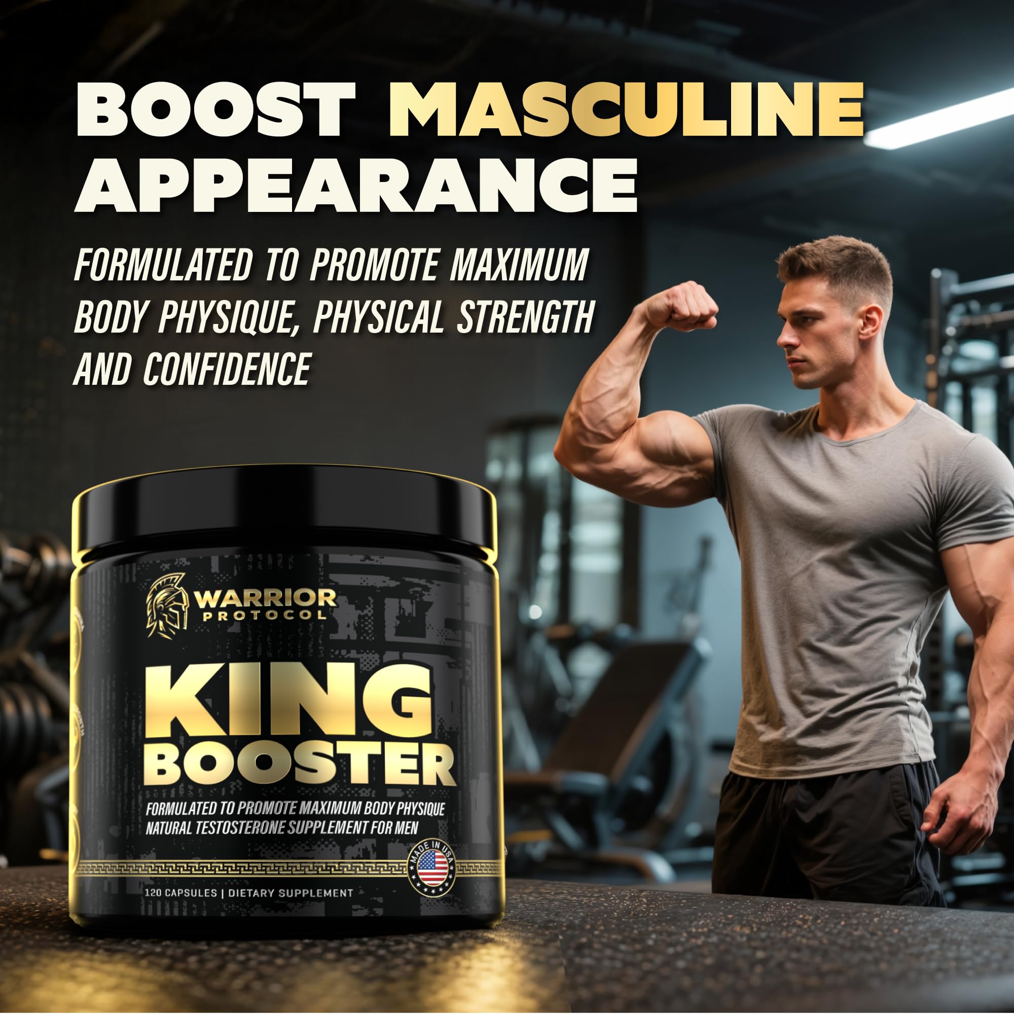 Warrior Protocol King Booster ingredients blend featuring Turkesterone, Tongkat Ali, and Fadogia Agrestis