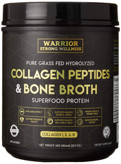 Warrior Strong Wellness bottle with bone broth powder for skin and joint support