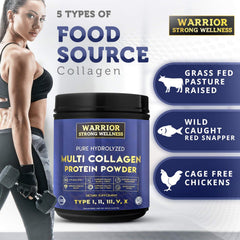 Warrior Strong Wellness collagen powder in hot coffee cup for a quick boost.