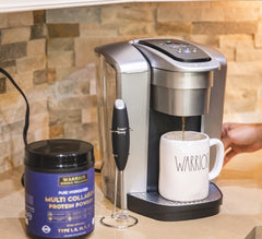 Warrior Strong Wellness smoothie with collagen powder and fruit.