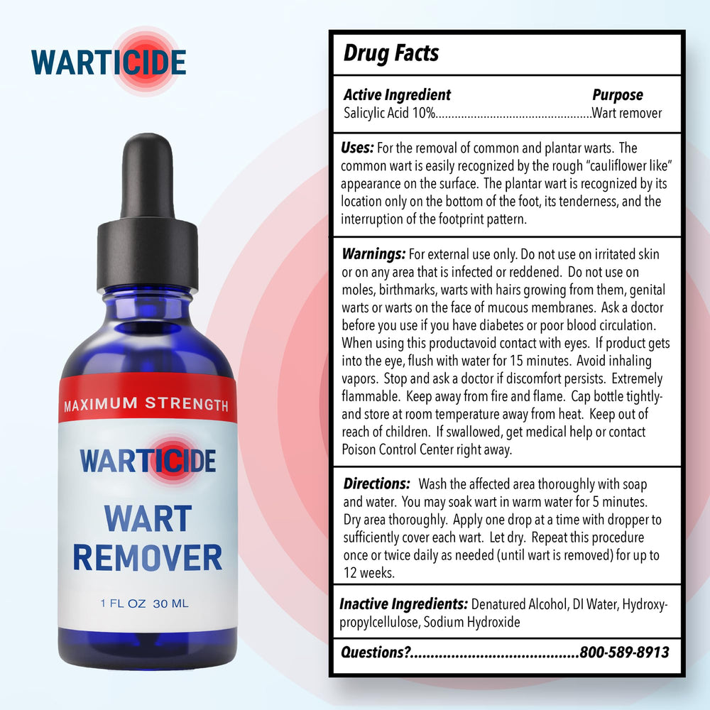 Warticide liquid gel clinging to skin enables focused treatment.