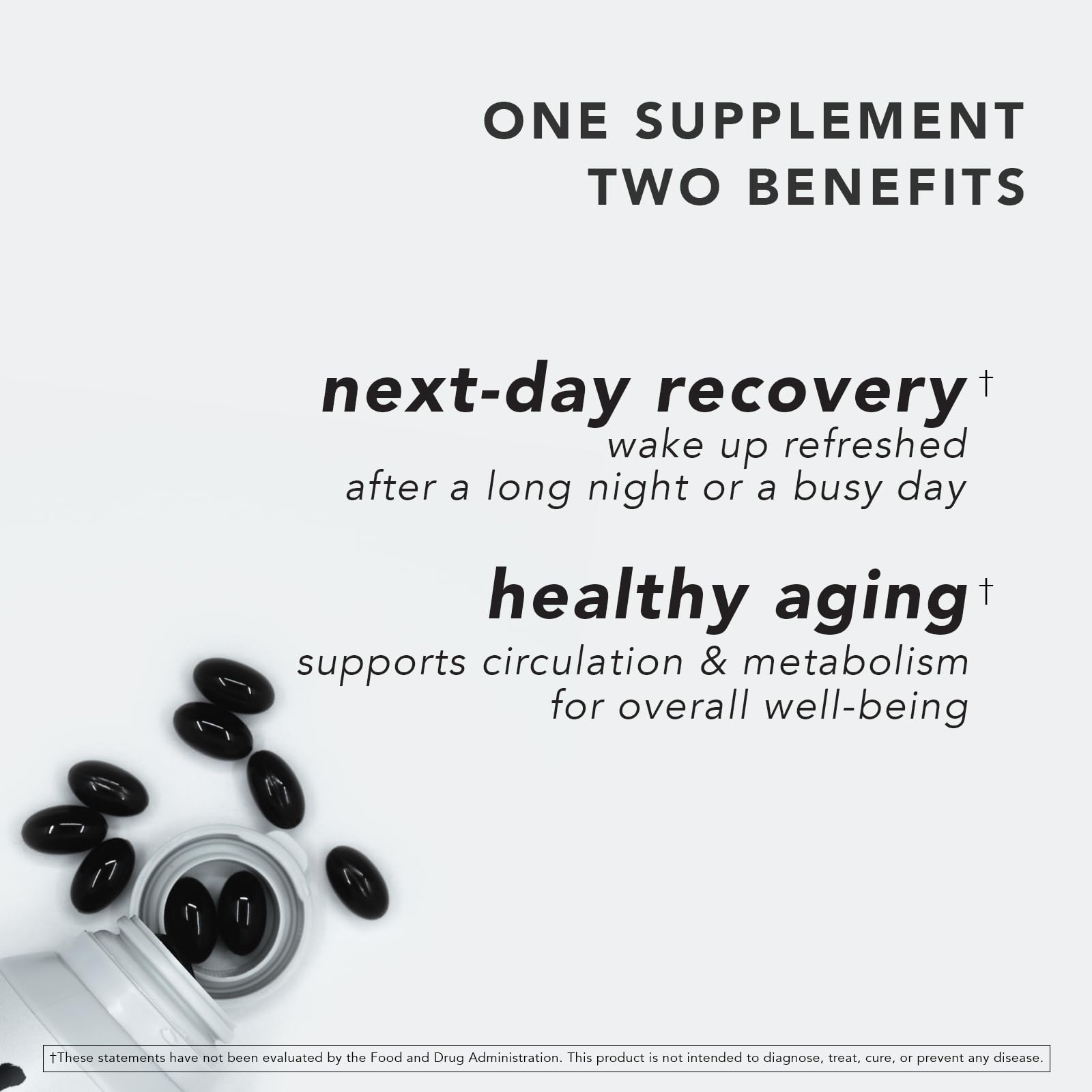 Washoku Food Supplement bottle label shows travel-friendly packaging for busy days.
