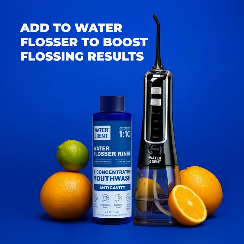 Water Dent alcohol-free mouthwash label emphasizes USA-made