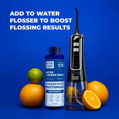 Water Dent alcohol-free mouthwash label emphasizes USA-made
