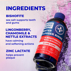 Ingredients panel with Bischofite and Zinc Lactate for gum support