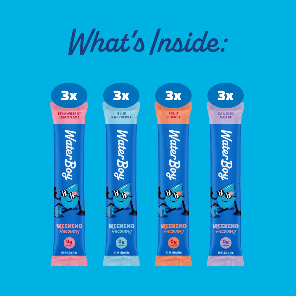 Waterboy ginger-L-Theanine vitamins packets offering flavorful, targeted support.