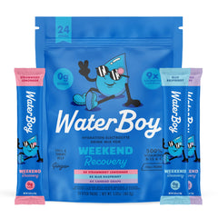 Waterboy Weekend Recovery ginger packets for sugar-free hydration on the go