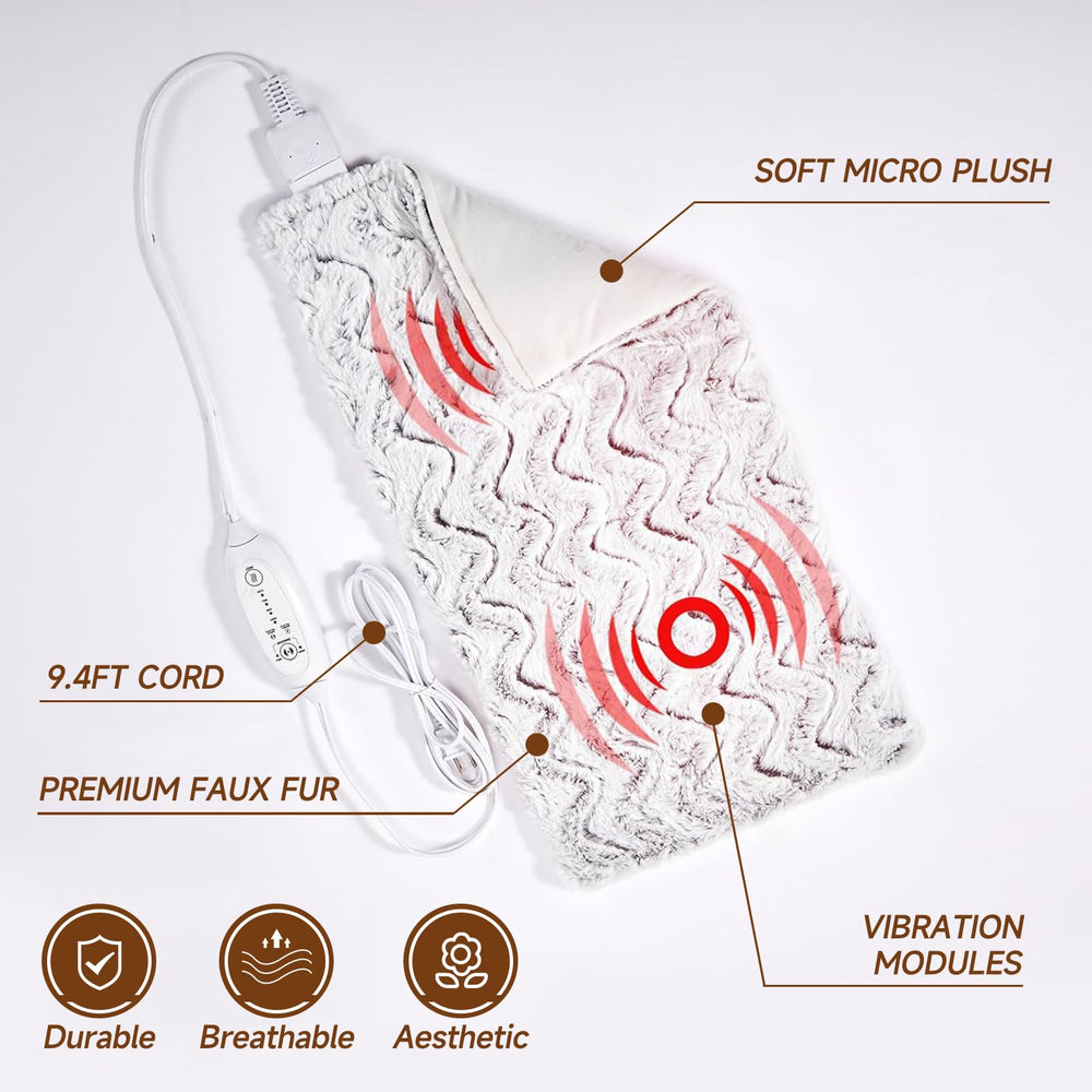 WATO FT heat massaging pad laid across lap for full coverage and comfort