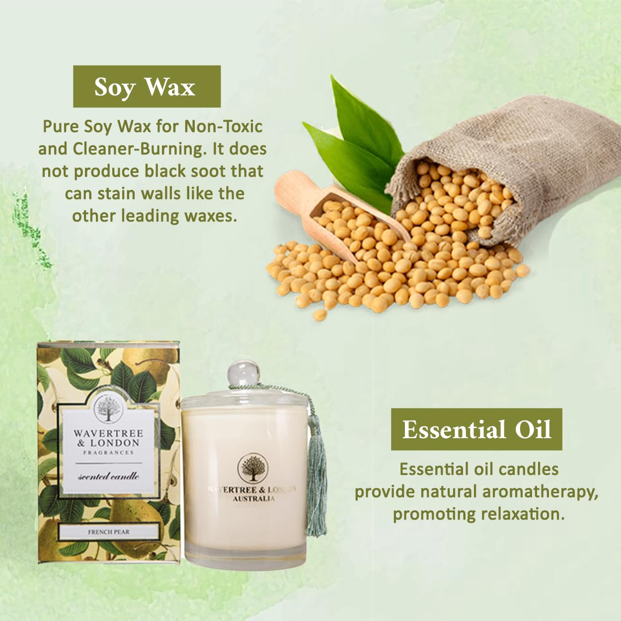 Wavertree & London soy wax texture with triple fragrance layers.
