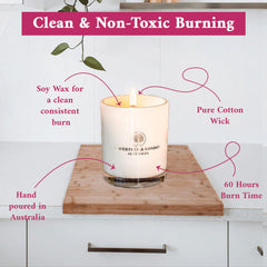 Wavertree & London Pink Peony candle pour and texture close-up reveals natural soy wax.