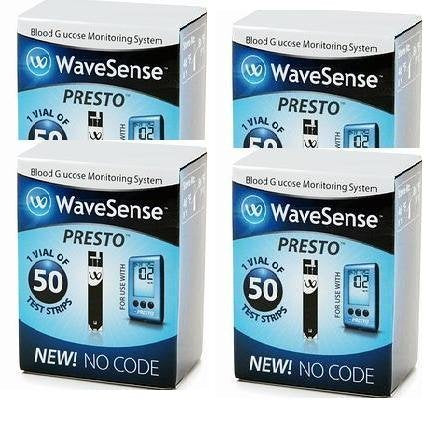 Wavesence Presto test strips for glucose testing with fast results.
