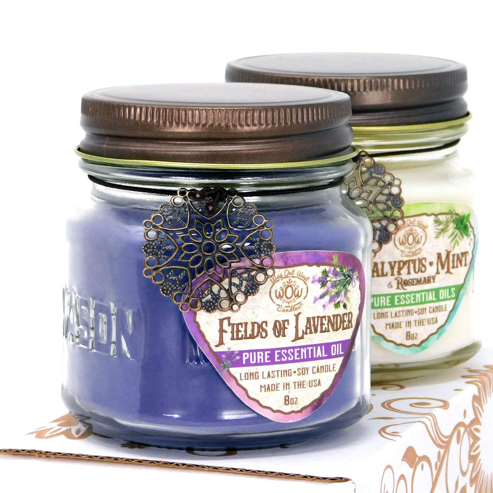 Way Out West Candles lavender aromatherapy candle for relaxation and calm evenings.