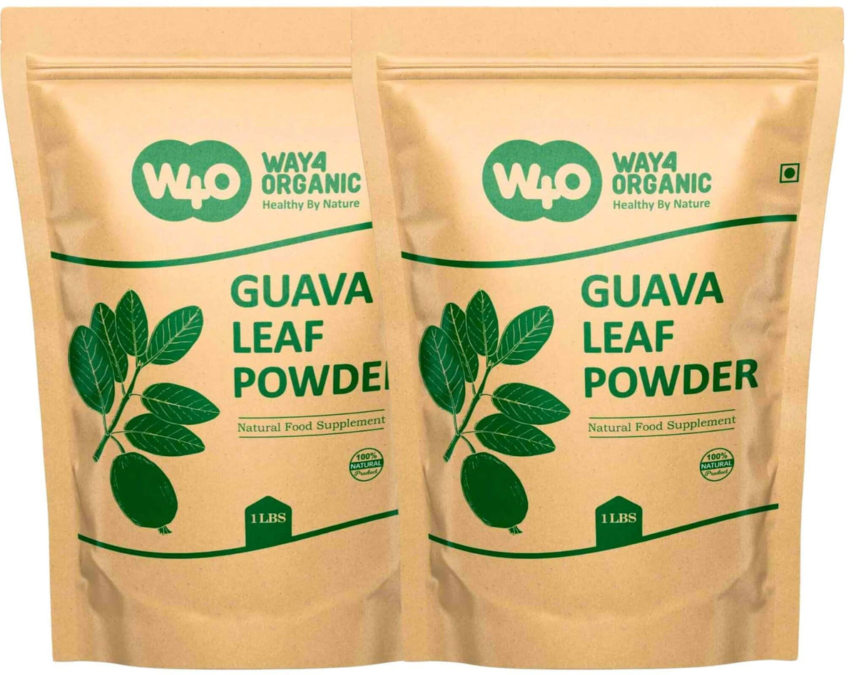 WAY 4 ORGANIC W4O guava leaf powder bottle for daily use and purity.