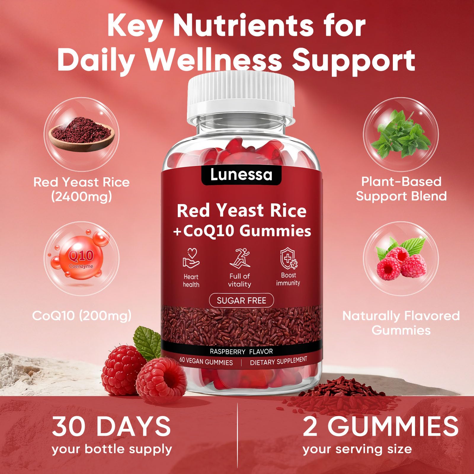 WDVNEX Lunessa bottle with serving suggestion on a countertop