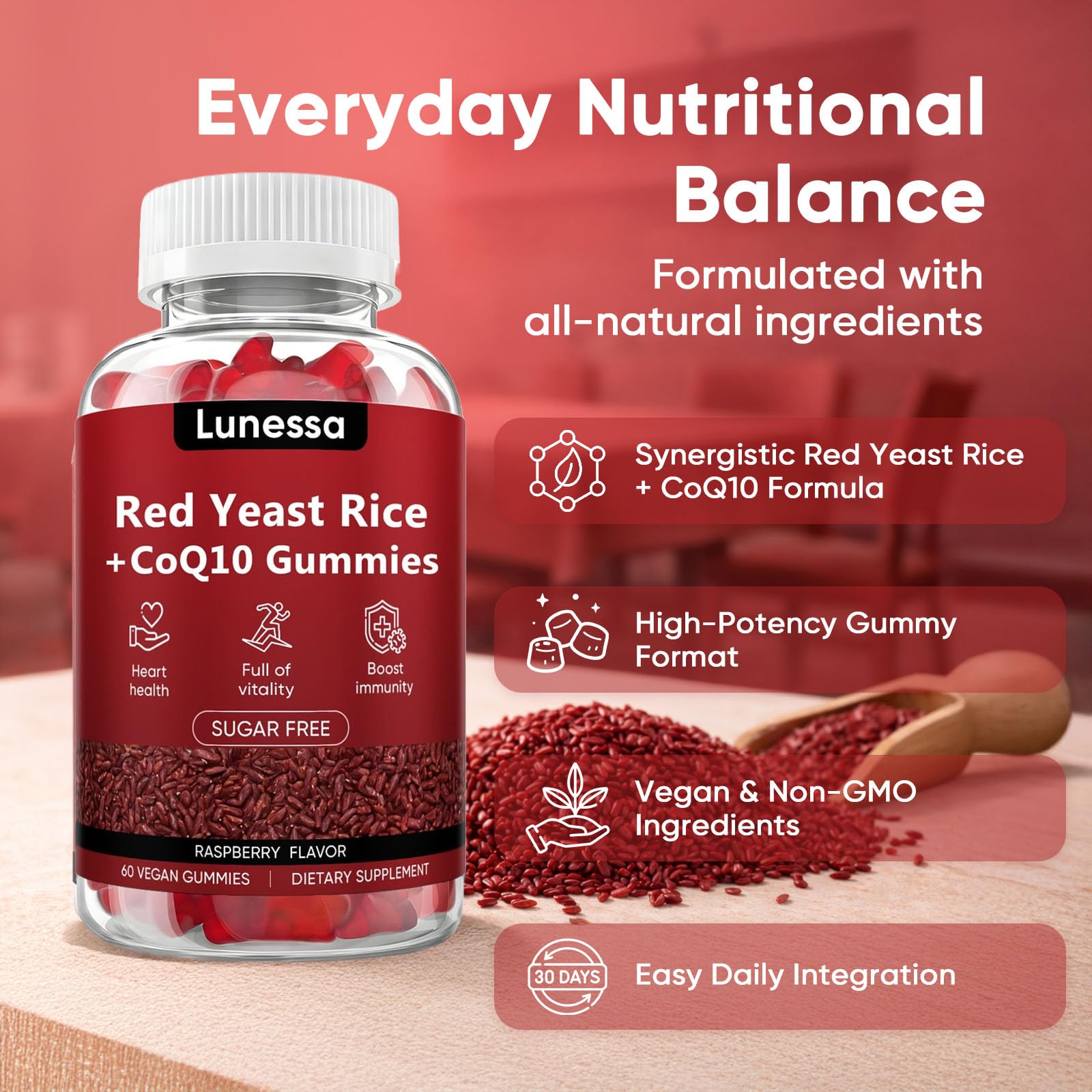 WDVNEX Lunessa label emphasizes non-GMO vegan and clean formula