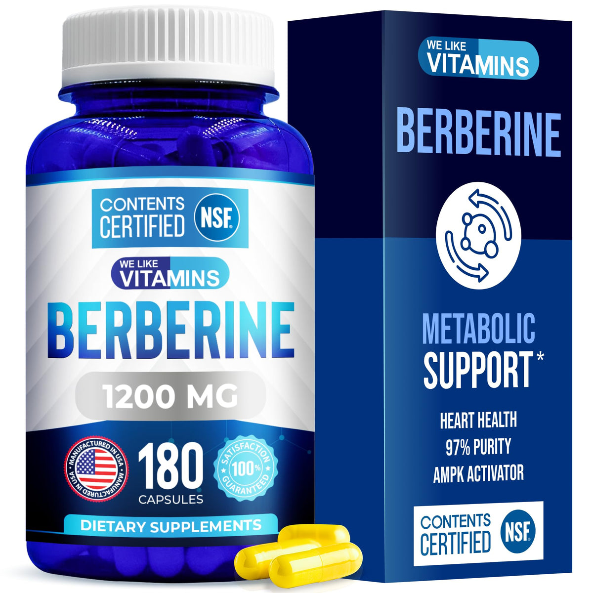 We Like Vitamins Berberine HCL bottle front view for daily wellness