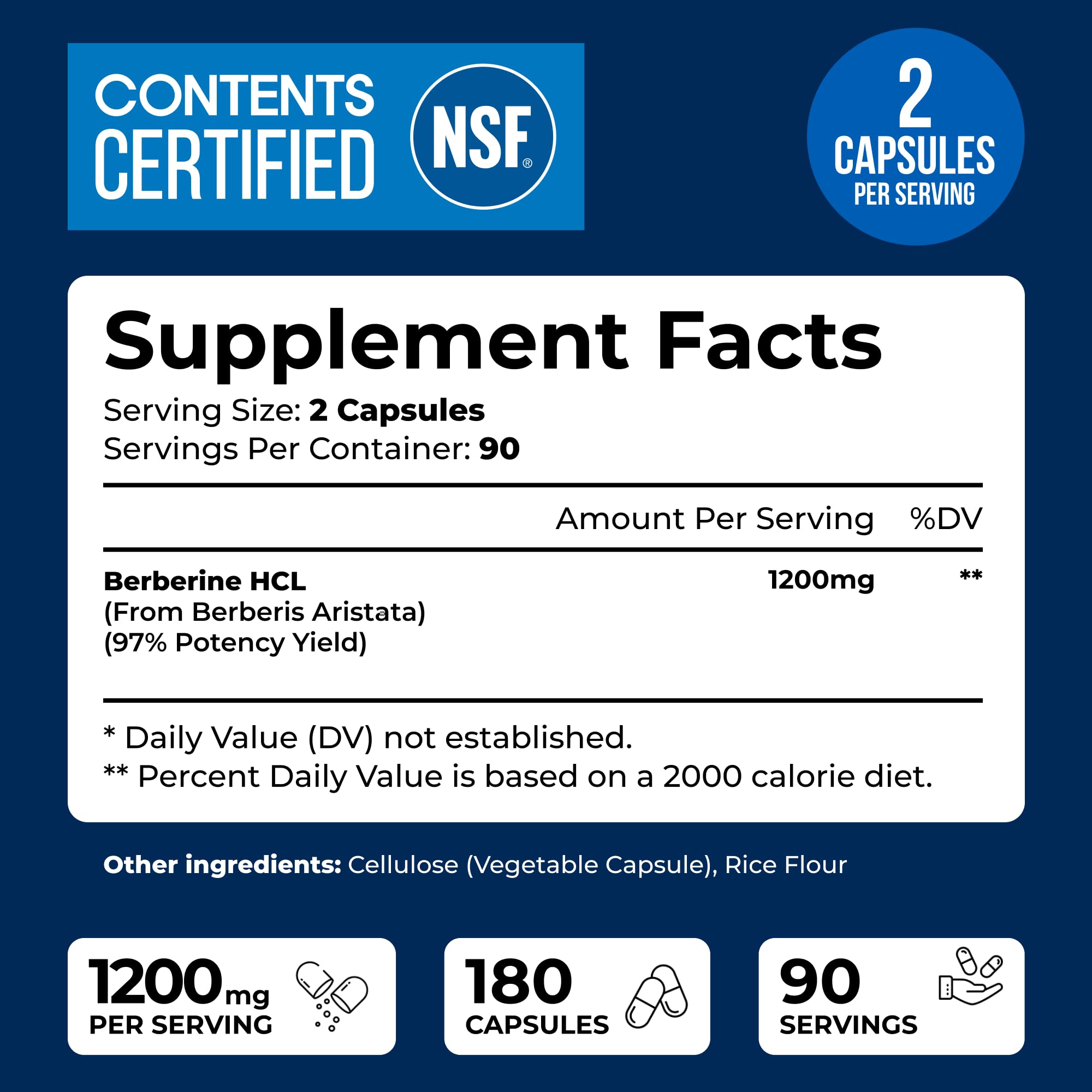 We Like Vitamins Berberine HCL label close-up shows purity and ingredients