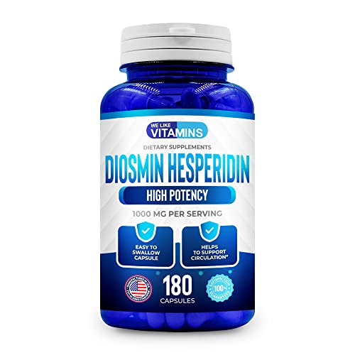 Close-up of We Like Vitamins capsules delivering 1000mg diosmin hesperidin for vein support