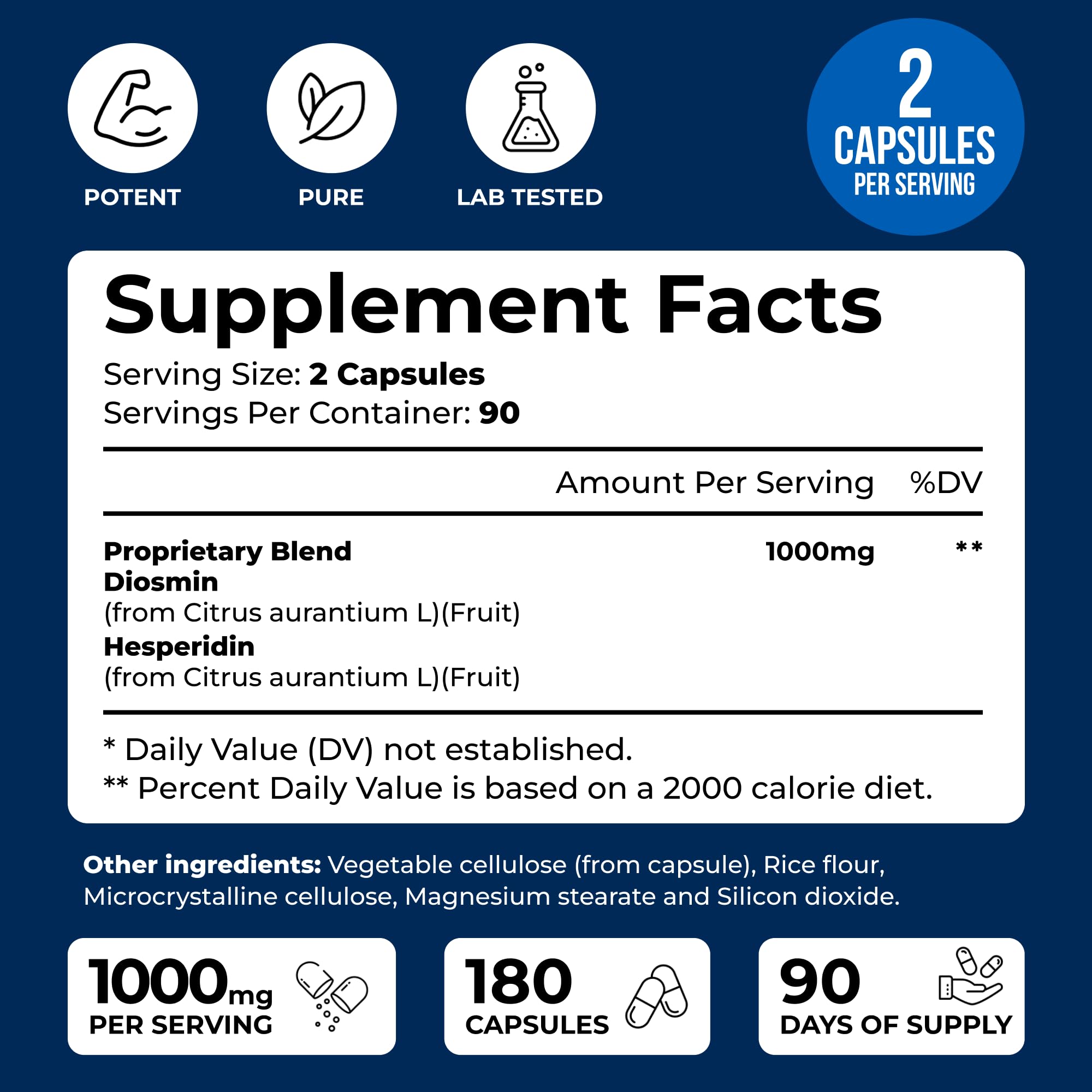 We Like Vitamins ingredients label displays high-quality bioflavonoids for cardiovascular wellness