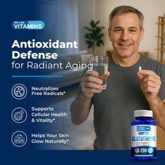 We Like Vitamins glutathione bottle in premium packaging conveys quality and care.