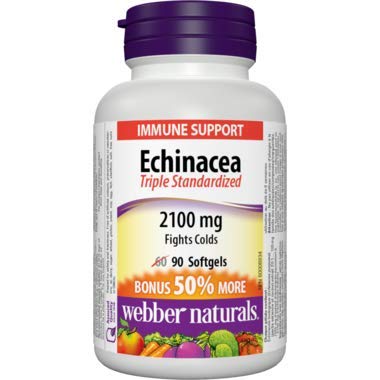 Webber Naturals Echinacea bottle showing 8:1 extract for daily wellness