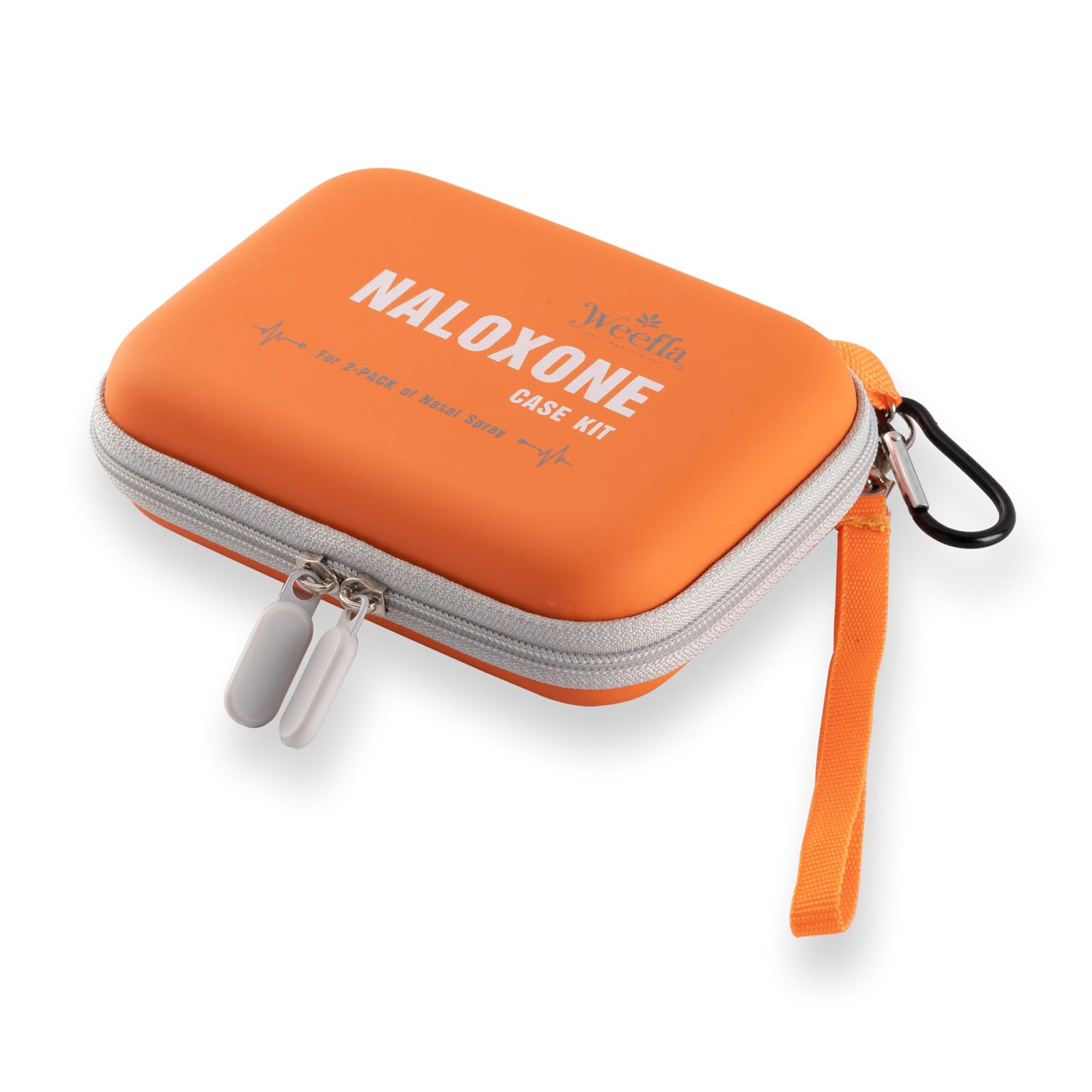 weefla naloxone carry case top view shows compact 2-spray capacity for easy transport