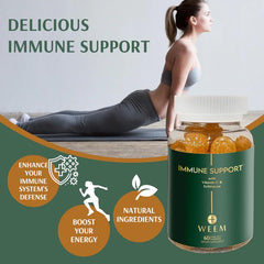 WEEM vitamin C zinc gummy bottle displayed for daily use.