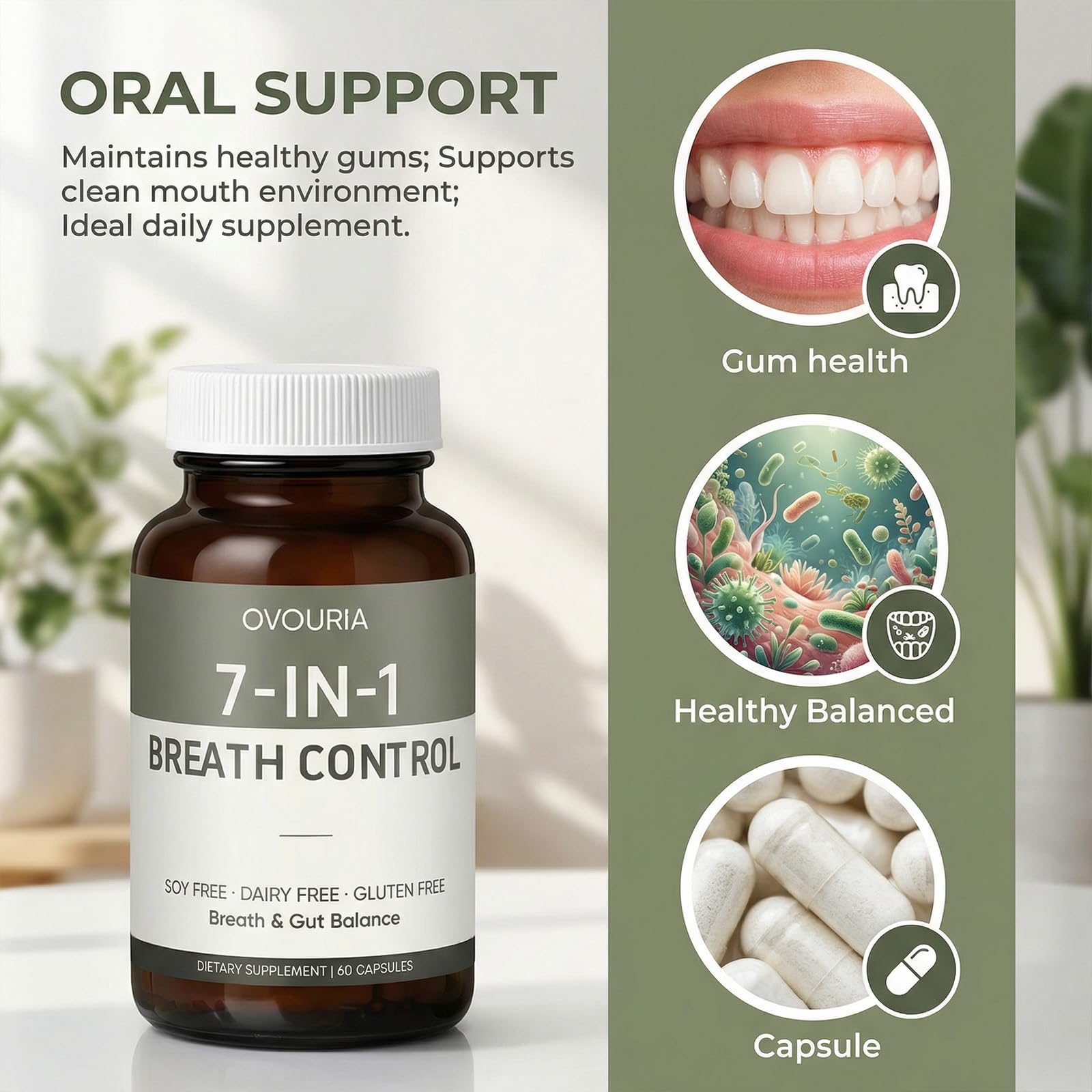 Ovouria capsules close-up highlighting plant-based balance