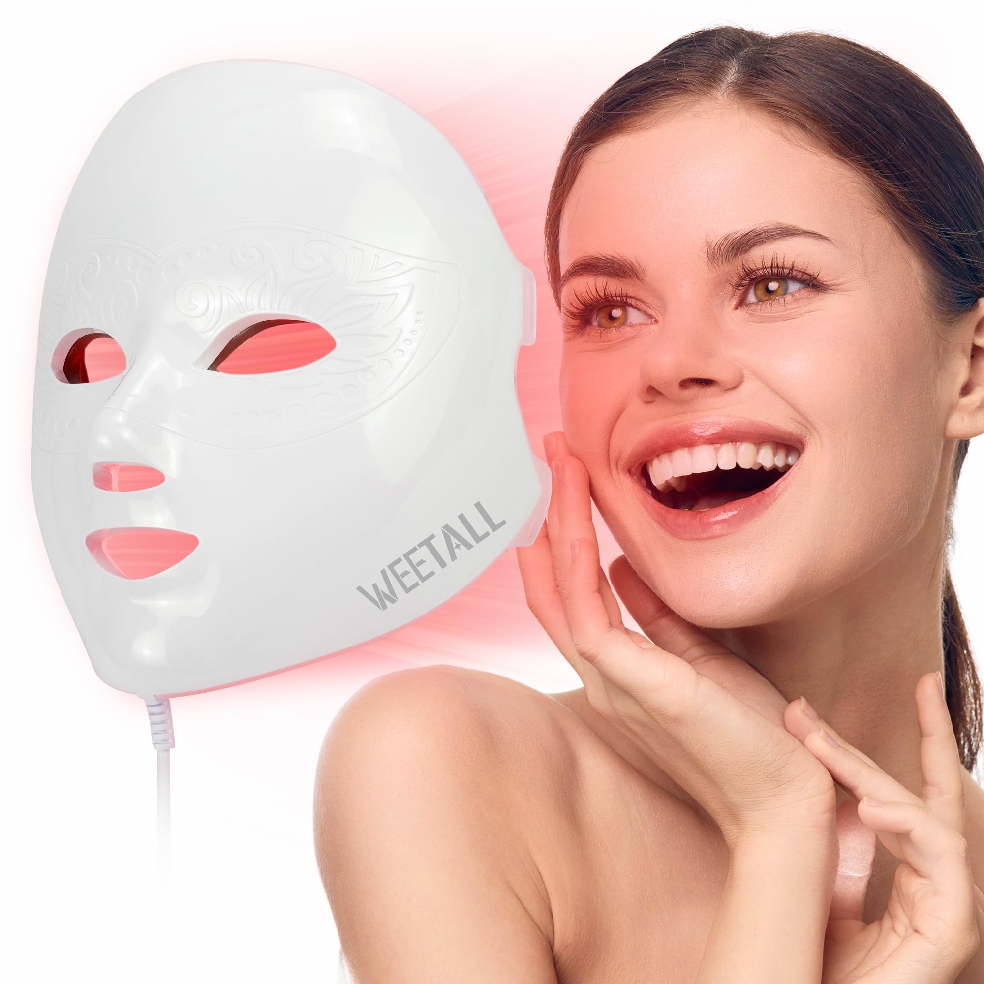 WEETALL 8-Color LED mask front view for at-home facial care