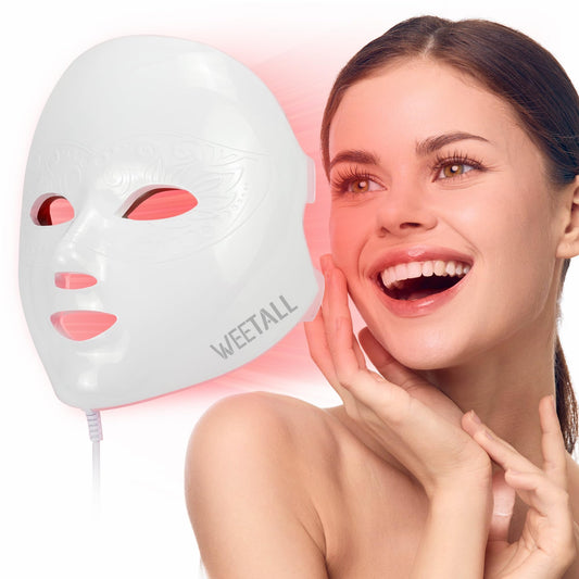 WEETALL 8-Color LED mask front view for at-home facial care