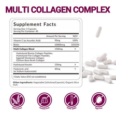 WEEVIT collagen capsules packaging reveals multi-type blend for skin, hair, and nails