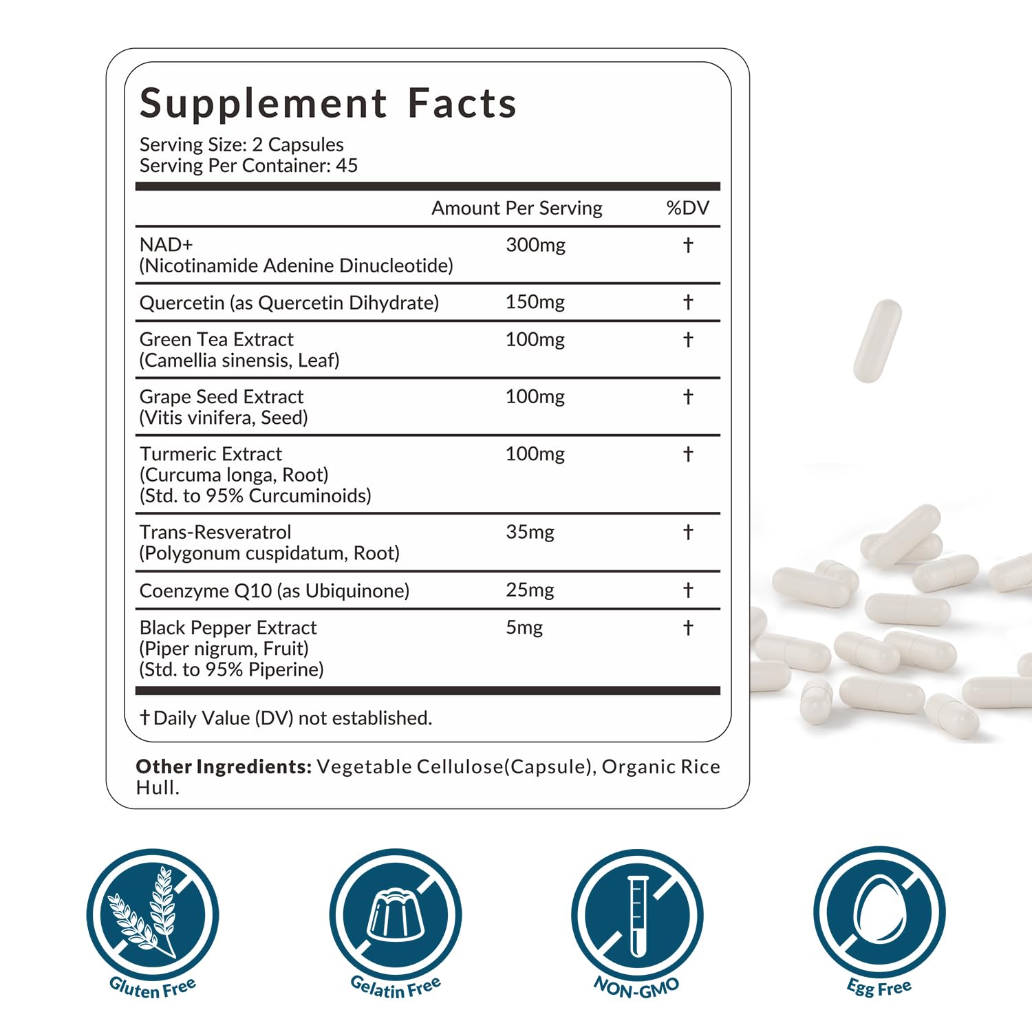 Weevit resveratrol bottle highlighting anti-aging support and antioxidant potential.