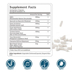 Weevit resveratrol bottle highlighting anti-aging support and antioxidant potential.