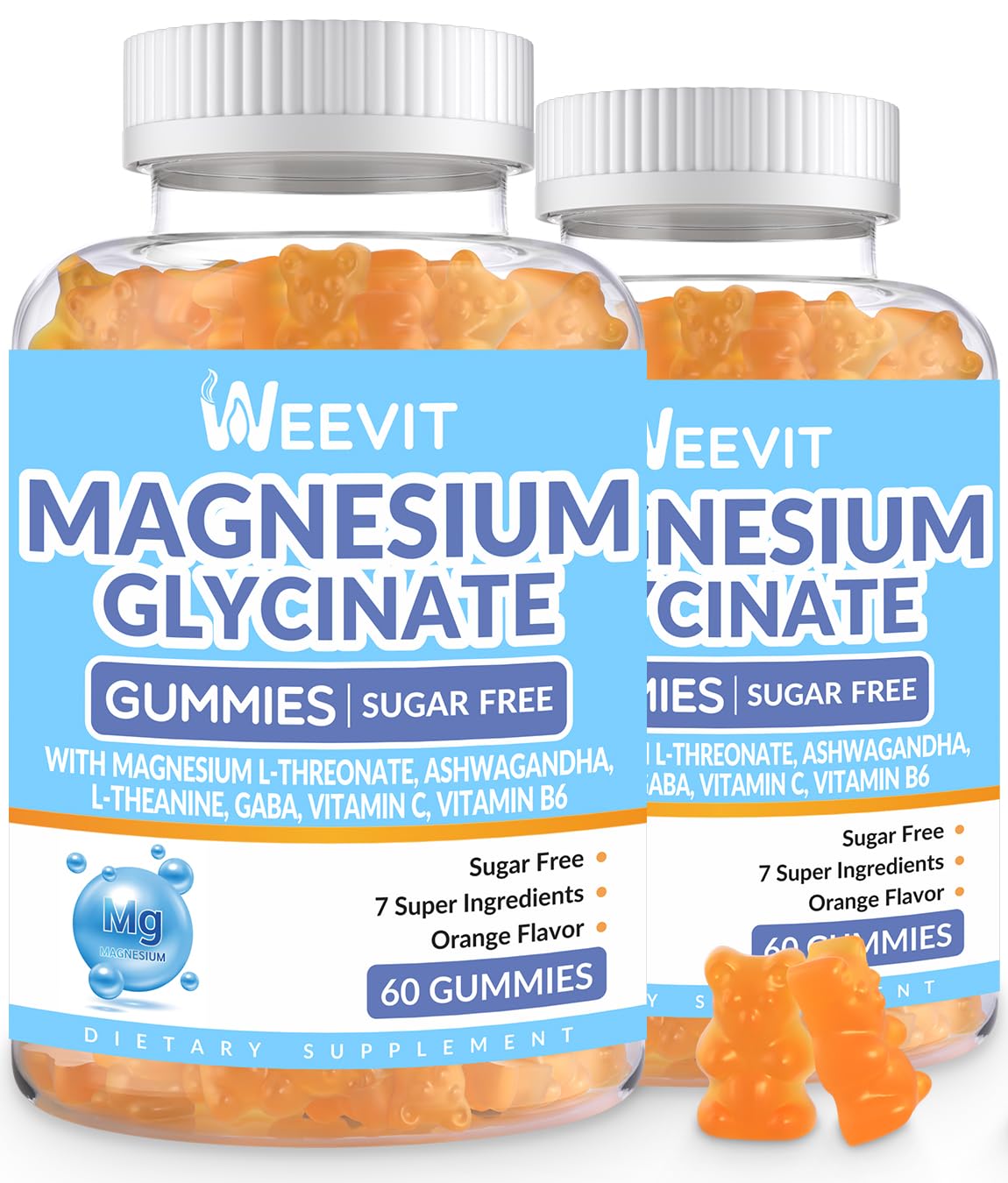 Weevit sugar-free magnesium gummies bottle front for daily wellness