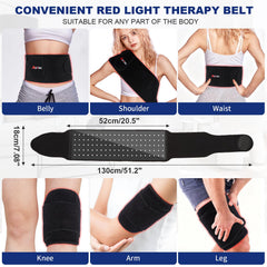 Weiyitec red light therapy belt side view versatile coverage for warm-up and recovery
