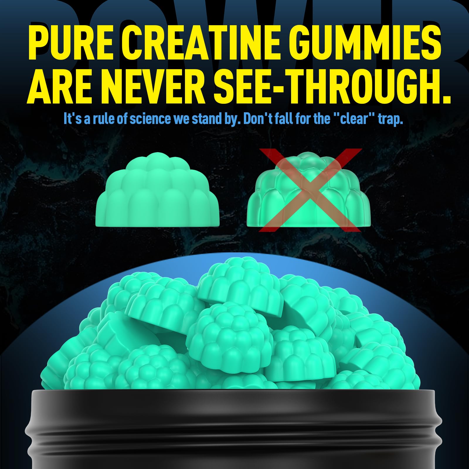Wekannufod Creatine Monohydrate Gummies being poured demonstrates easy portion control.