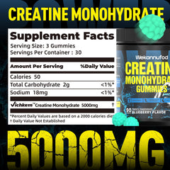 Wekannufod Creatine Monohydrate Gummies texture-melting shows quick mouth-melt for easy intake.