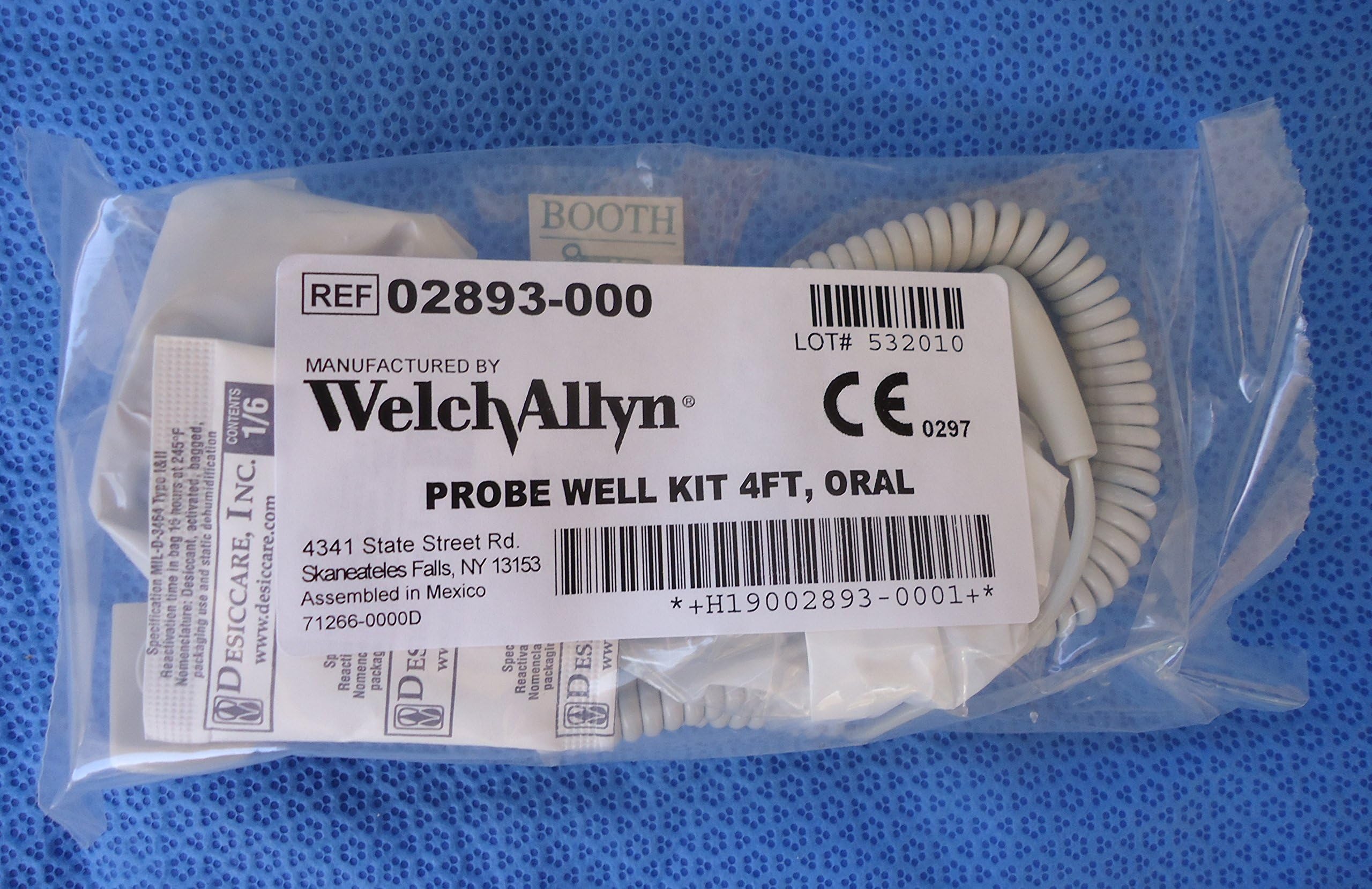 Welch Allyn 02893-000 probe detail showing built-in well and connection