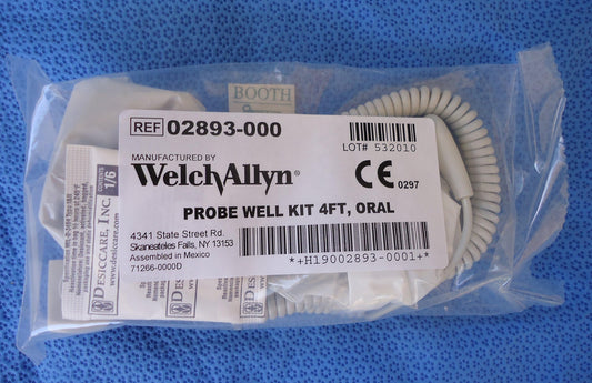Welch Allyn 02893-000 probe detail showing built-in well and connection