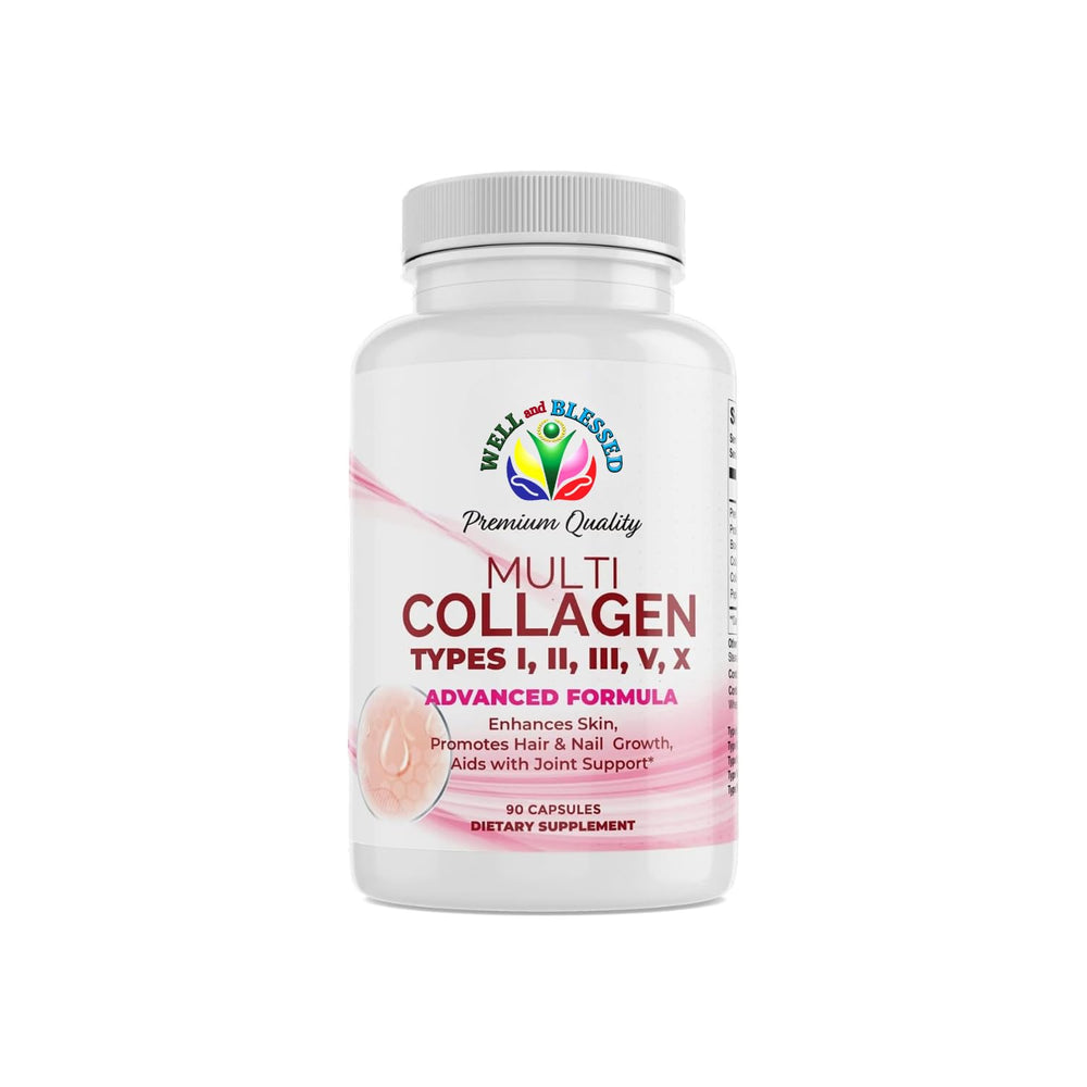 Well and Blessed bottle pour showing easy daily collagen intake.
