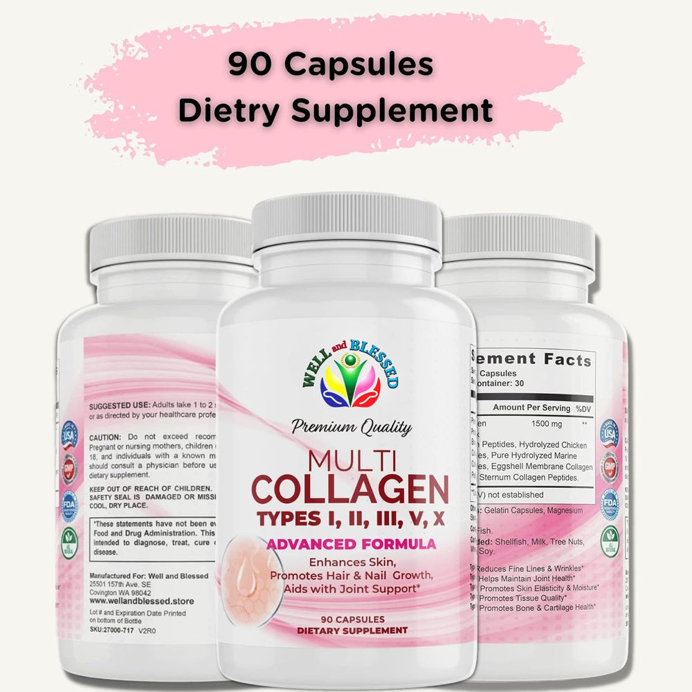 Well and Blessed capsules closeup highlighting compact, easy-to-swallow pills.