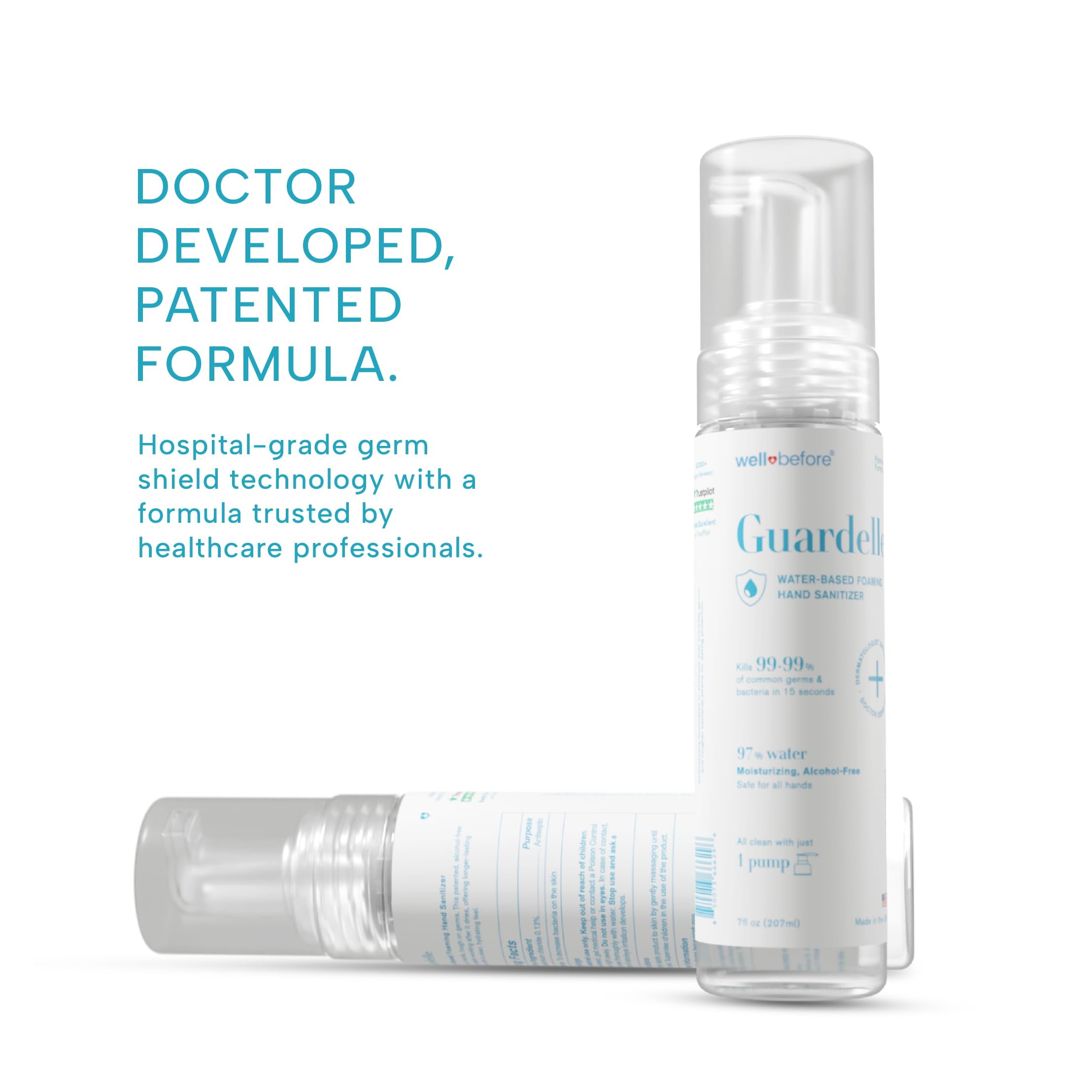 Well Before Guardelle dermatologist-recommended formula supports skin-friendly use.