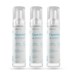 Well Before Guardelle foaming sanitizer pump bottle shows fast, even coverage.