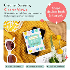 Well-Kept eyeglasses wipes in action, removing oils for crystal-clear lenses