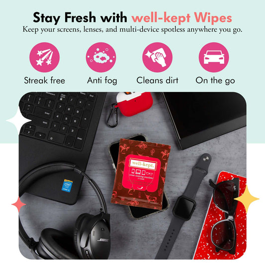 Well-Kept wipes ammonia-free for coated lenses and HD screens.