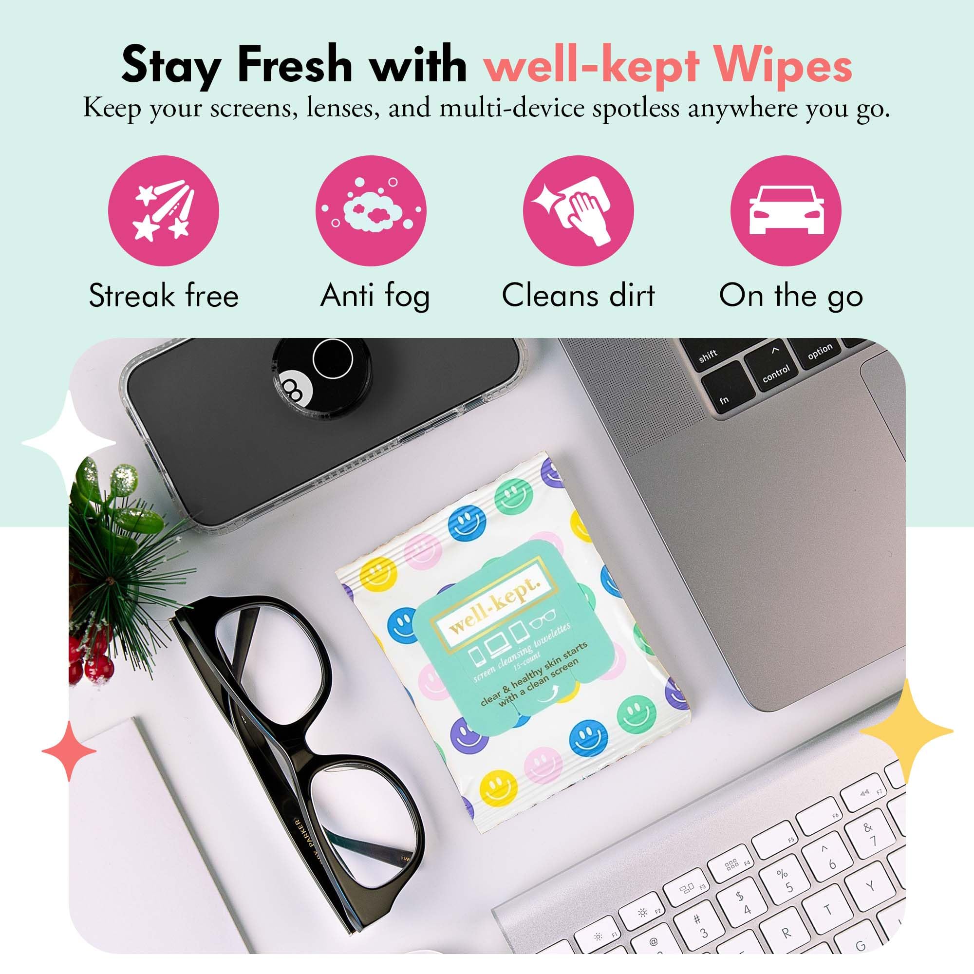 Well-Kept wipes fabric close-up showing lint-free texture for scratch-free cleaning